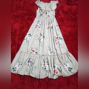 Floral Kids Dress in Cream and Pink